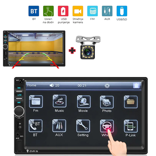 AUTO RADIO LCD WDS-35 s kamerom za parking