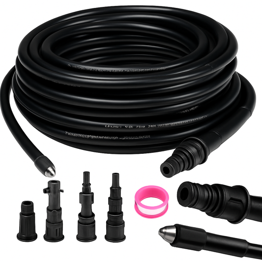 Crijevo za čišćenje kanalizacije – 20 m+4 adaptera