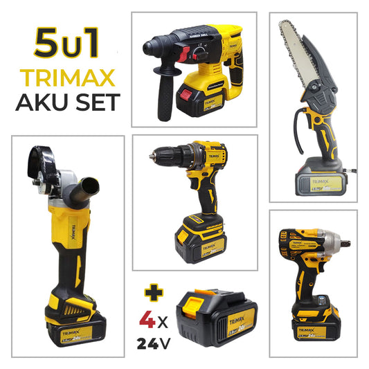 Trimax AKU set alata 5u1 - x4 baterije