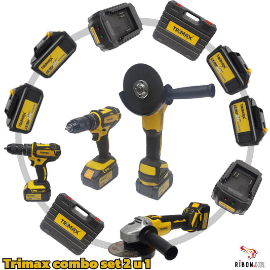 Trimax Combo set Udarna Bušilica + Aku brusilica 24v x2 - 5 AH