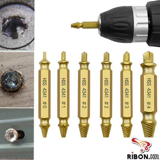 Titaniom set Svrdla za Vađenje Oštećenih Vijaka 2 u 1