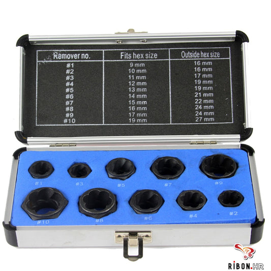 Set specijalnih gedore za oštećene šarafe i matice