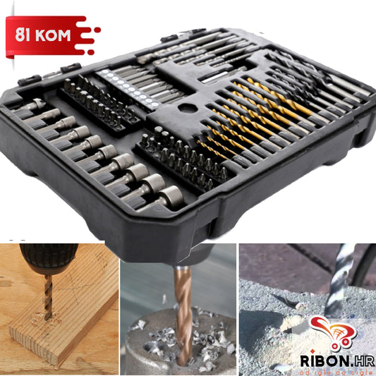 81 komad Set svrdla i vrhova