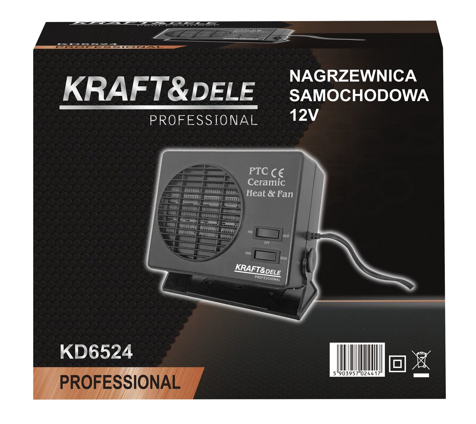 Automobilska grijalica 12 V, 300 W, KD6524