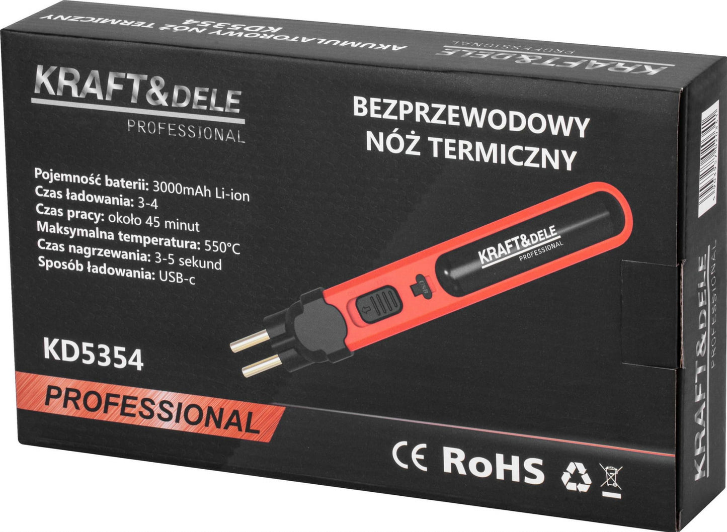 Akumulatorski termički nož za stiropor 3000 mAh KD5354