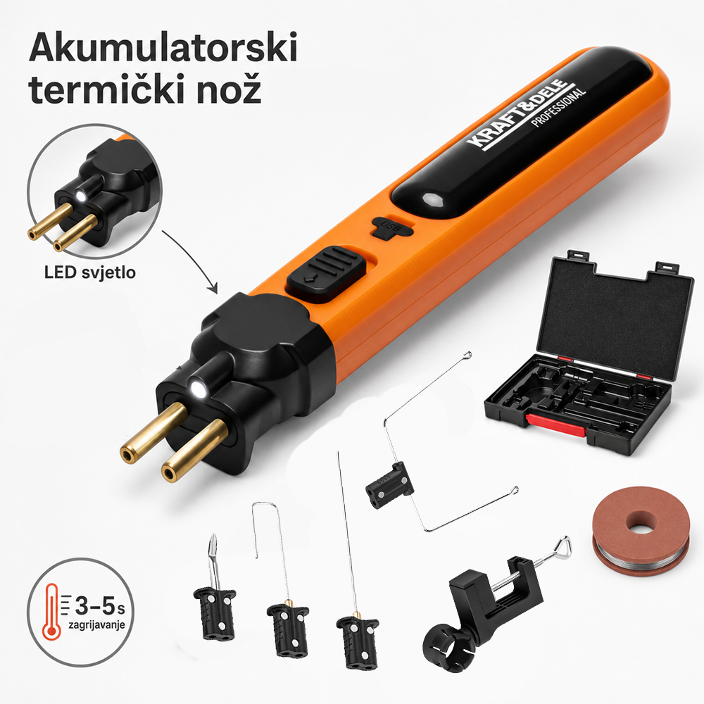 Akumulatorski termički nož za stiropor 3000 mAh