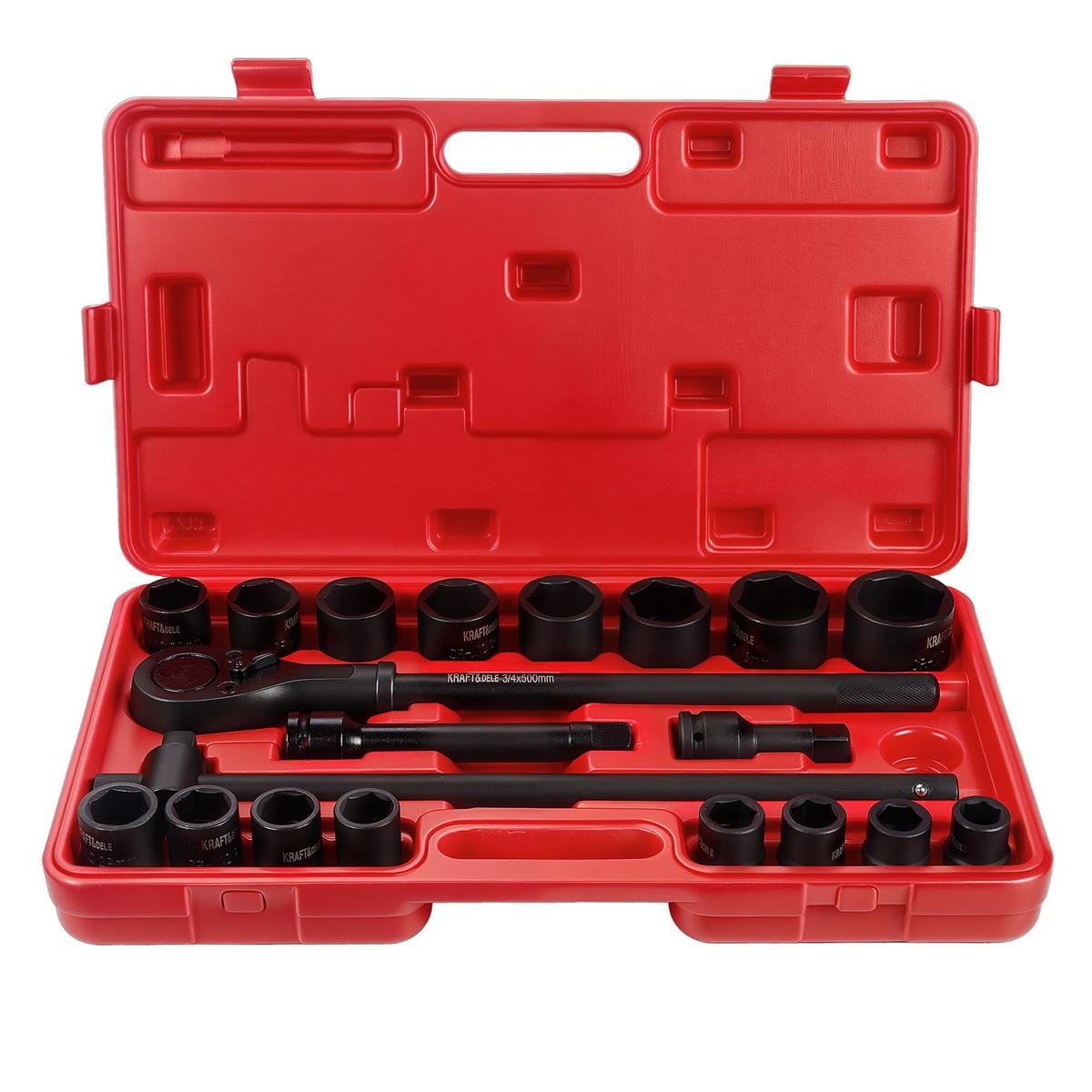 Račna + produžeci + udarne nasadne gedore 3/4" – KRAFT&DELE