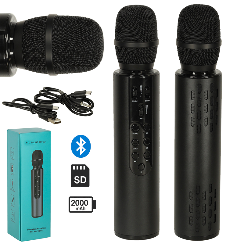 Bežični Karaoke Mikrofon - Bluetooth, 2000 mAh, SD, USB