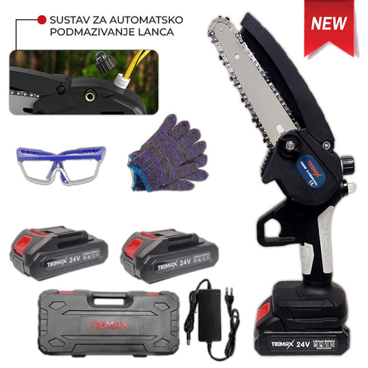 Mini aku pila 19 cm 24Vx2 sa sustavom za podmazivanje lanca | NOVO