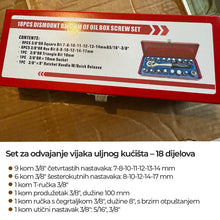 Load image into Gallery viewer, Set alata za čepove kartere ulja – 18 dijelova
