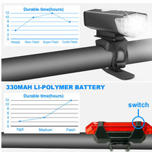 Load image into Gallery viewer, komplet kit prednje i stražnje svjetlo za bicikl
