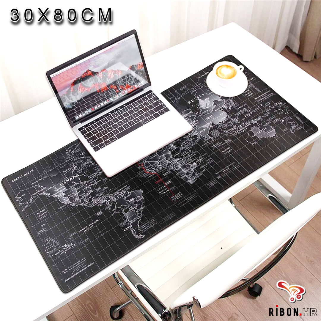 XXL Podloga za miš  - Mapa svijeta  30X80CM