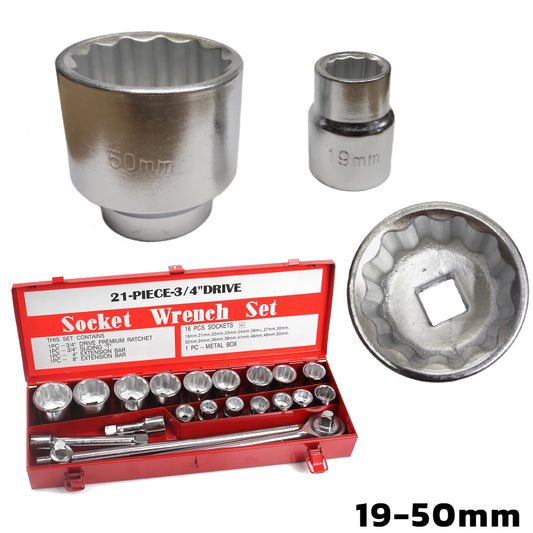 Set nasadnih ključeva 3/4″ – 19-50mm metalna kutija